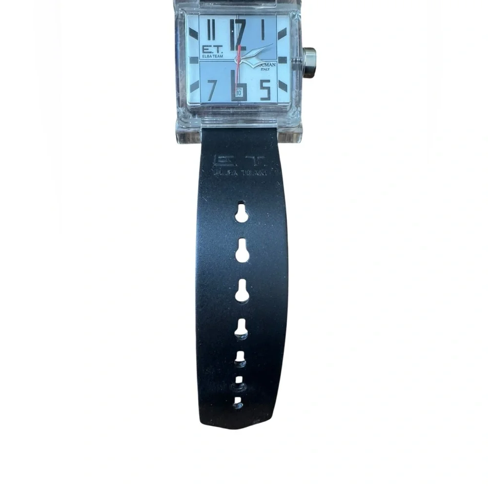 ELBA TEAM ET-380 LOCMAN WATCH - White/Gray Face, Black Band Needs Battery
